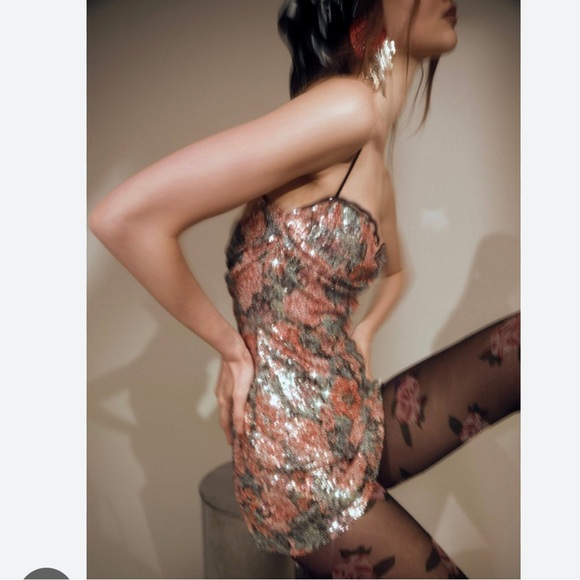For Love And Lemons Ladonna Mini Dress in Multi Color Sequins - Picture 5 of 13